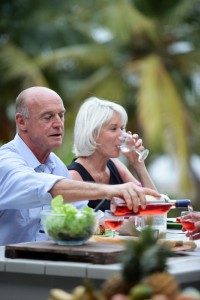 senior couple dining