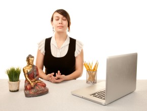teacher meditating woman