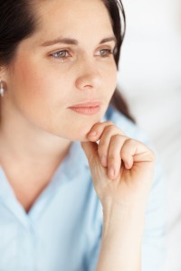 woman contemplating